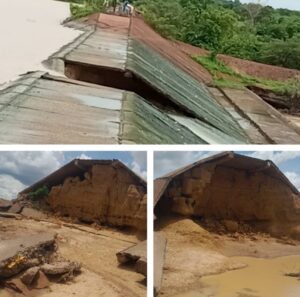 Une vue de la digue du barrage cédée depuis 2023
